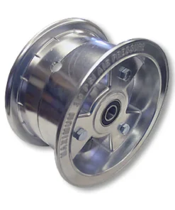 6″ ALUMINUM TRI-STAR WHEEL, 3″ WIDE WITH 5/8″ ID PRECISION BALL BEARINGS